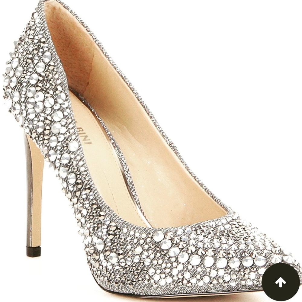 Gianni Bini Zebbi Metallic Jeweled Pumps 7.5